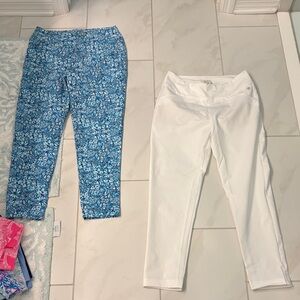 Lilly Pulitzer Blue Floral and White Kids Leggings